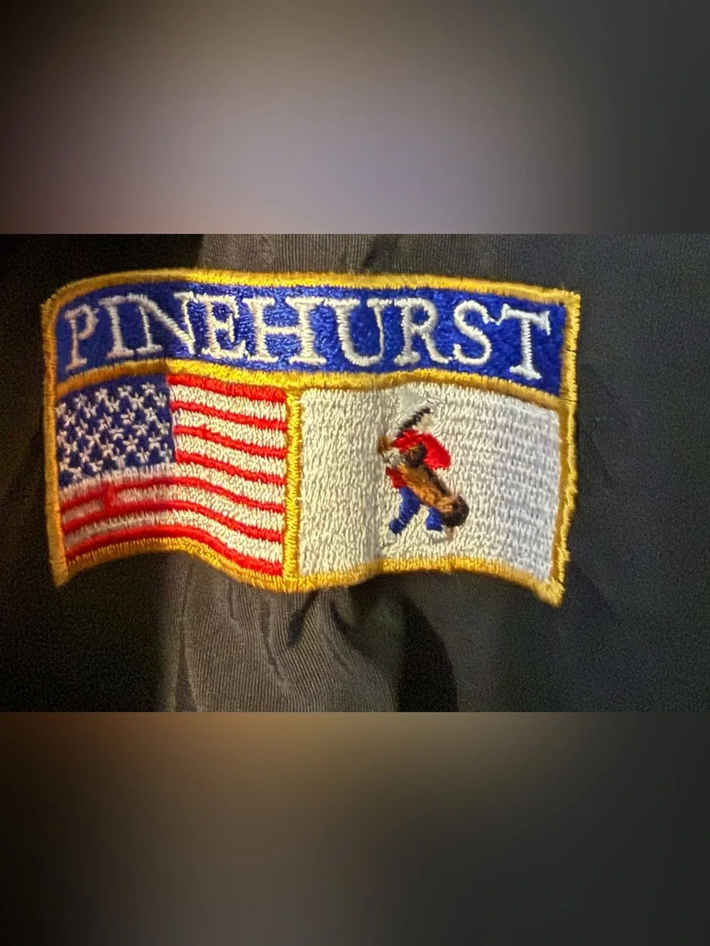 Vintage Pinehurst 1895 Golf Windbreaker Pullover USA Made V-Neck Mens XL Black